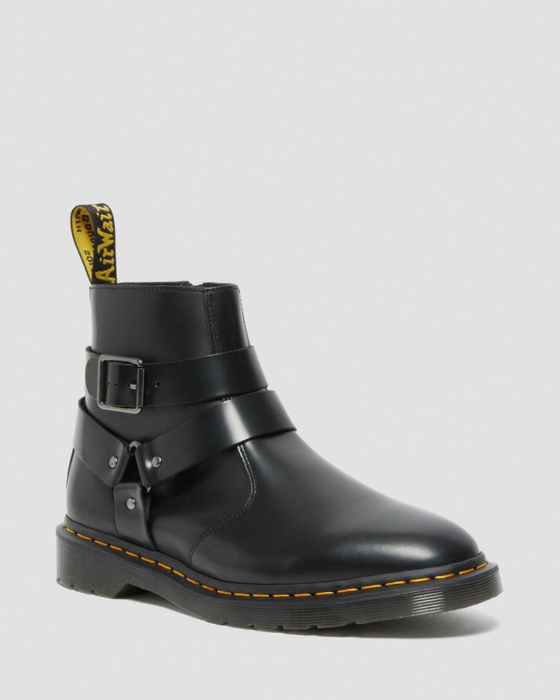 Botines Dr Martens Jaimes Cuero Harness Hombre Negros | MX 358LIS